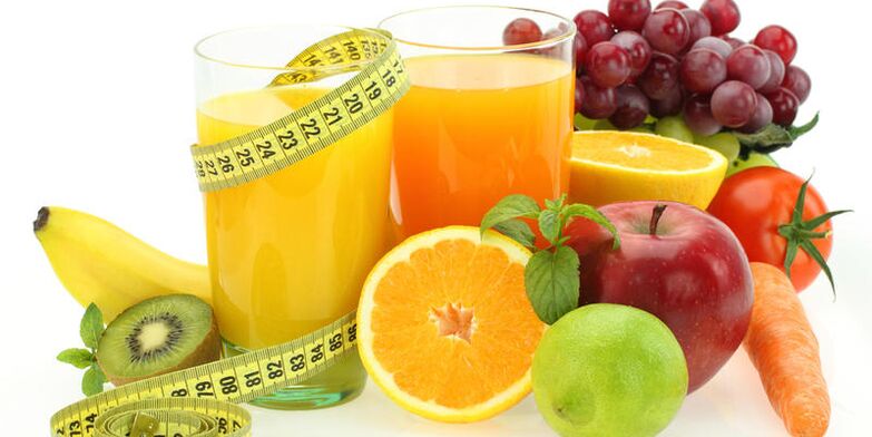 Fruit, vegetables and juice
