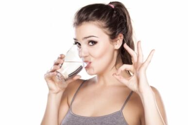 Girl drinks clean water