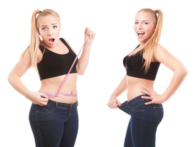 The girl after losing weight