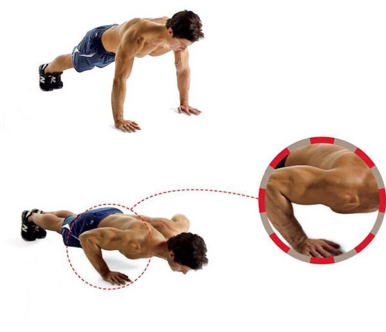 Push-ups from the floor promote strong biceps and chest muscles
