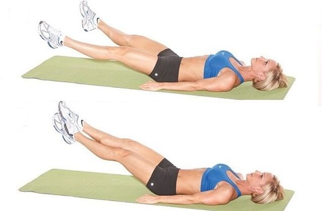 Scissors exercises to train lower abdominal muscles